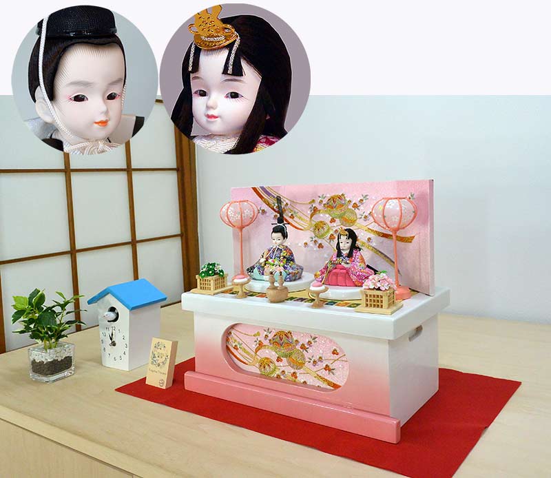 プリンセス雛人形の木目込み人形 さくらこ清花雛 ホワイトピンク収納セット 800円 税込み 送料無料 雛人形 五月人形 提灯 山車人形 製造販売 アートこうげつ人形 群馬県 高崎市