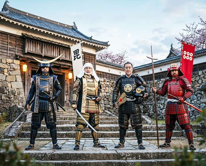 戦国武将の伊達政宗・上杉謙信・徳川家康・真田幸村の画像
